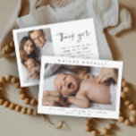 Simple Photo Newborn Baby Photo Birth Announcement<br><div class="desc">Simple Photo Newborn Baby Photo Birth Announcement with minimal typography and photo on the front. The back has a second photo and thank you message from the family. Click the edit/personalise button to customise this design.</div>