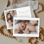 Simple Photo Newborn Baby Photo Birth Thank You Card<br><div class="desc">Simple Photo Newborn Baby Photo Birth Announcement thank you card with minimal typography and photo on the front. The back has a second photo and thank you message from the family. Click the edit/personalise button to customise this design.</div>