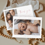 Simple Photo Newborn Baby Photo Birth Thank You Card<br><div class="desc">Simple Photo Newborn Baby Photo Birth Announcement thank you card with minimal typography and photo on the front. The back has a second photo and thank you message from the family. Click the edit/personalise button to customise this design.</div>