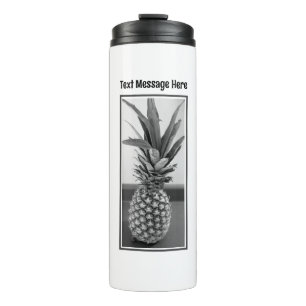 Simple Photo of a Pineapple with Customisable Text Thermal Tumbler