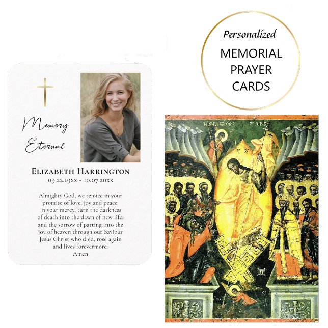 Simple Photo Orthodox Funeral Prayer Card (Creator Uploaded)