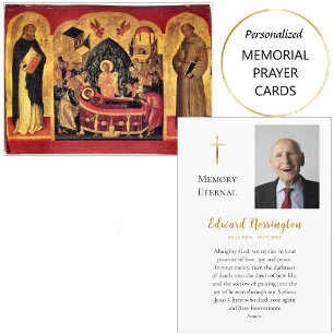 Simple Photo Orthodox Funeral Prayer Card         