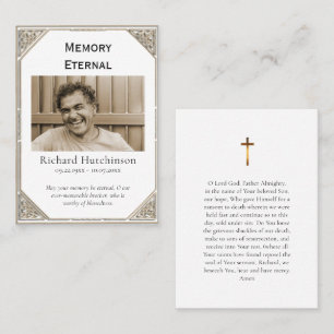 Simple Photo Orthodox Memorial Prayer Card
