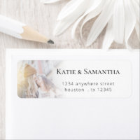 Simple Photo Overlay Return Name Address Wedding