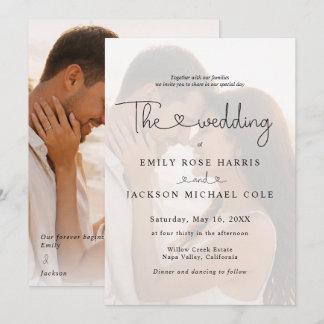 Simple Photo Overlay Wedding Invitation