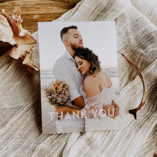 Simple Photo Overlay Wedding Thank You Card