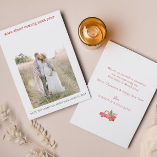 Simple Photo Pregnancy Announcement Holiday Card