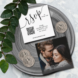 Simple Photo QR Code Wedding Enclosure Card