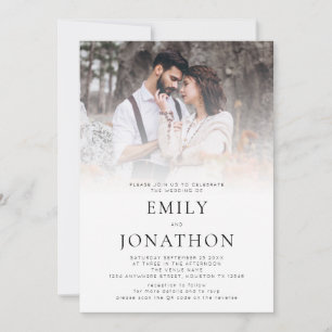 Simple Photo QR Code Wedding Invitation