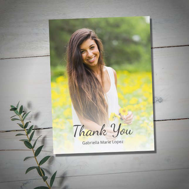 Simple Photo Quinceañera Party Thank You  Postcard (Creator Uploaded)