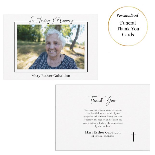 Simple Photo Roman Catholic Memorial  Thank You Card (Creator Uploaded)
