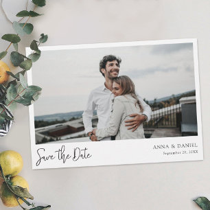 Simple Photo Save the Date Card with Modern Script