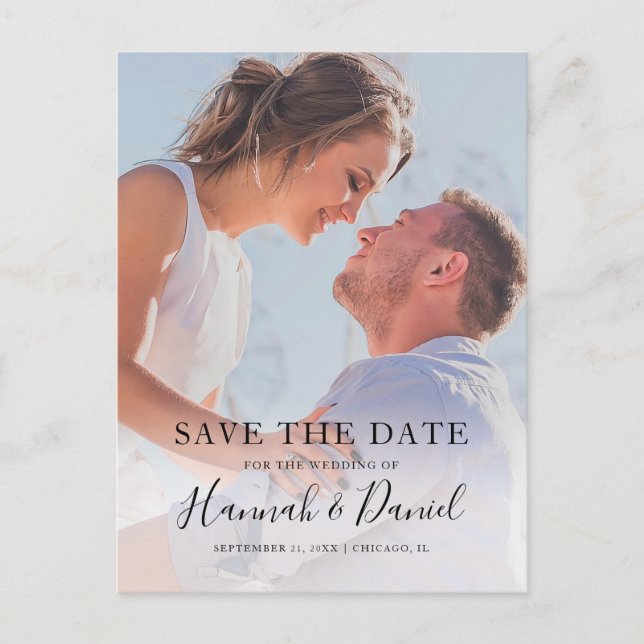 Simple Photo Save the Date Invitation Postcard (Front)