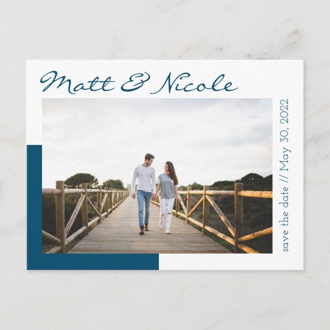 Simple Photo Save the Date Postcard (Front)