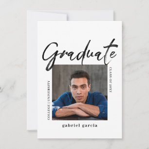 Simple Photo Script Graduate Party Invitation