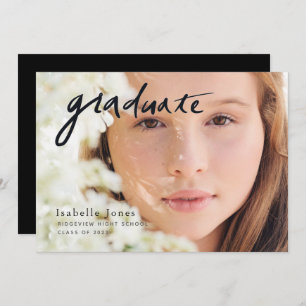 Simple Photo Script Graduation Invitation