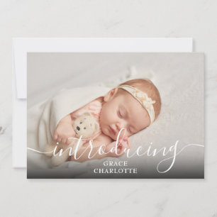 Simple Photo  Script Introducing Pink Girl Birth Announcement