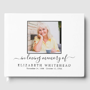 Simple Photo Sympathy Funeral Guest Book