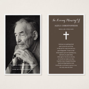 Simple Photo Sympathy Funeral Memorial Prayer Card