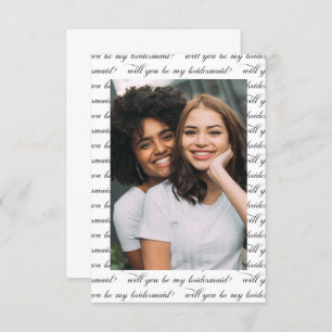 Simple Photo Text Will You Be My Bridesmaid Card