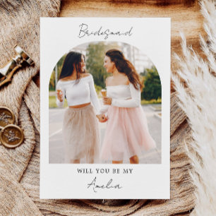 Simple Photo Theme Bridesmaid Proposal Invitation