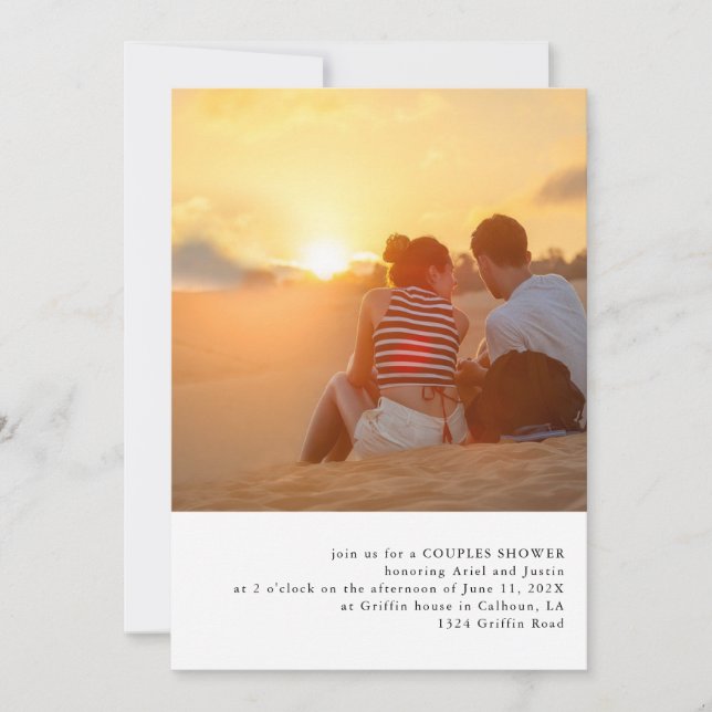 Simple Photo Theme Wedding Shower Invitation (Front)