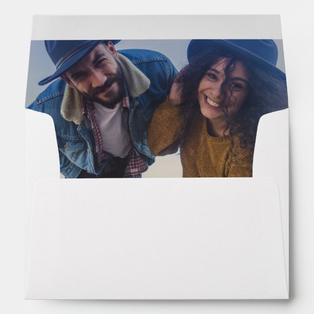 Simple Photo Themed Wedding Invitation Envelope (Back (Bottom))