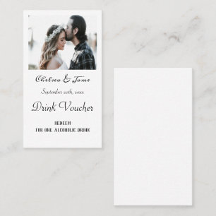 Simple Photo Wedding Drink Ticket Cards