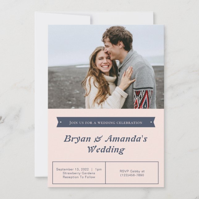 Simple Photo Wedding Invitation (Front)