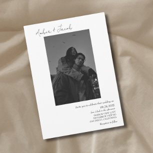 Simple Photo Wedding Invitation 001