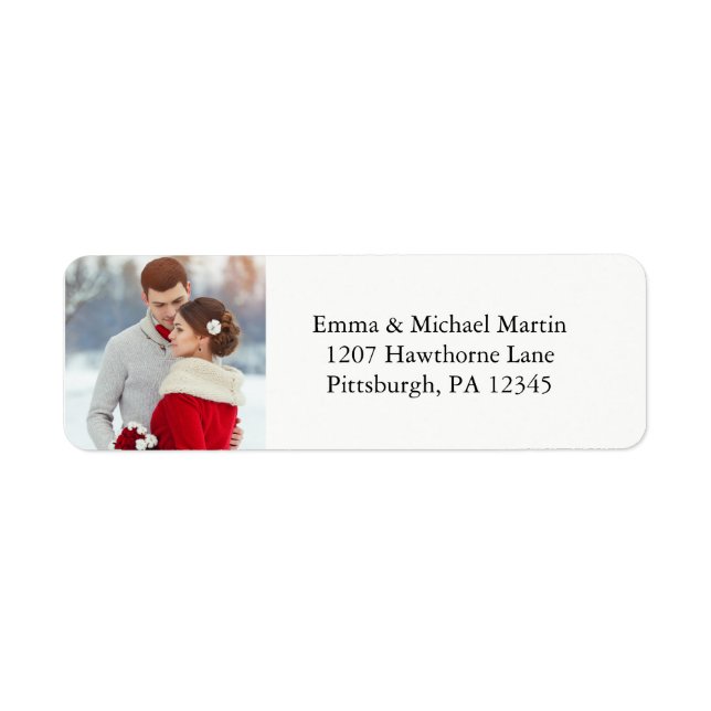 Simple Photo Wedding Return Labels (Front)