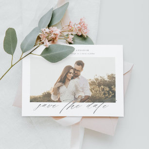 Simple photo wedding save the date invitation