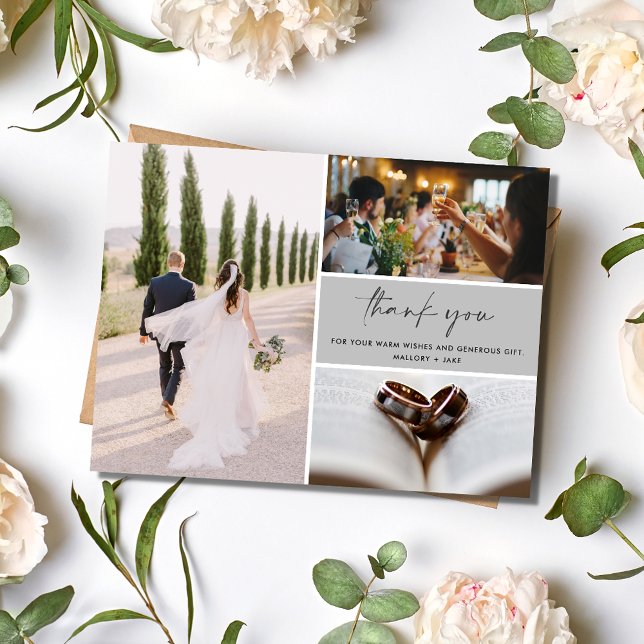 Simple Photo Wedding Thank You  (Simple Photo Wedding Thank You Postcard)