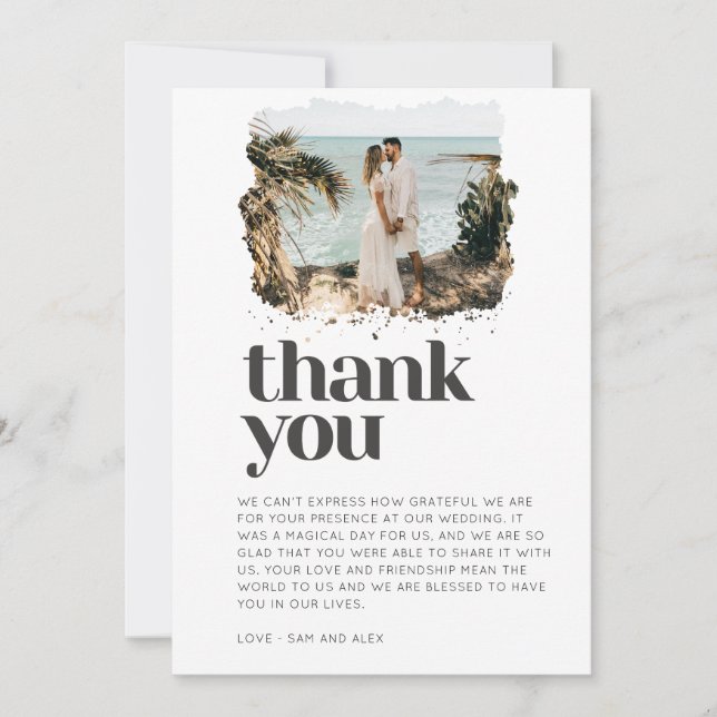 Simple Photo Wedding Thank You (Front)