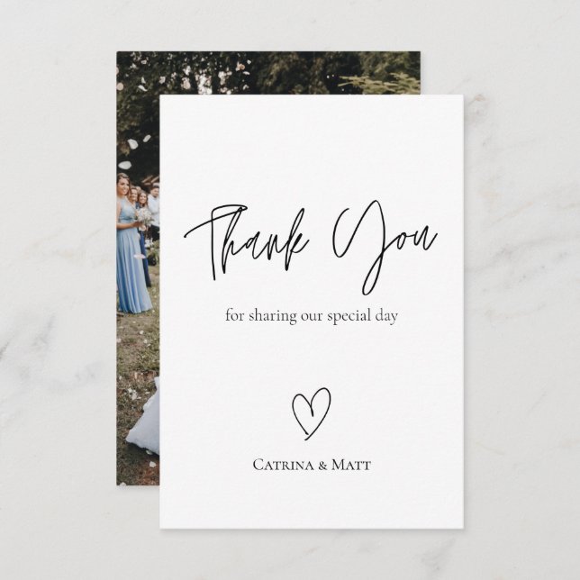 Simple Photo Wedding Thank You Card (Front/Back)
