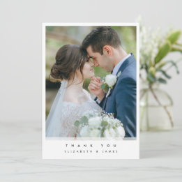 Simple Photo Wedding Thank You Card