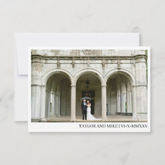 Simple Photo Wedding Thank You Card Landscape