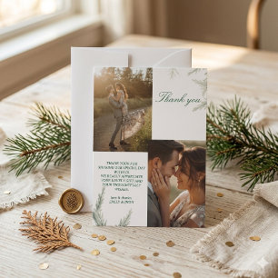 Simple Photo Wedding Thank you Card Modern Couple 