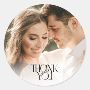 Simple Photo Wedding Thank You Favour Stickers