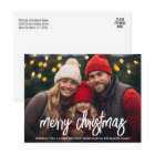Simple Photo with white Merry Christmas Script