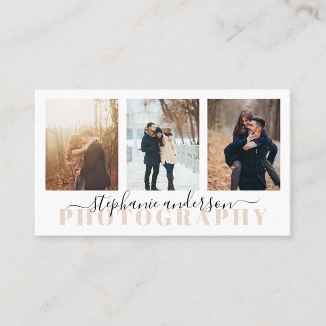 Simple Photography Minimalistic Business Card (Front)