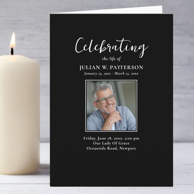 Simple Photos Celebration of Life, Funeral  Program (Creator Uploaded)