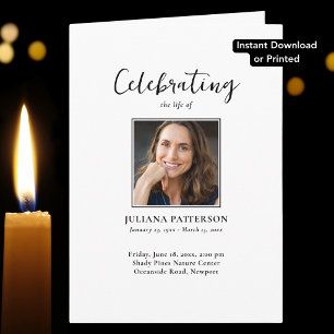 Simple Photos Classic Downloadable Funeral Program