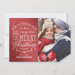 Simple Phrase Editable Colour Christmas Photo Card