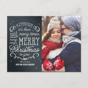 Simple Phrase Editable Colour Holiday Photo Card