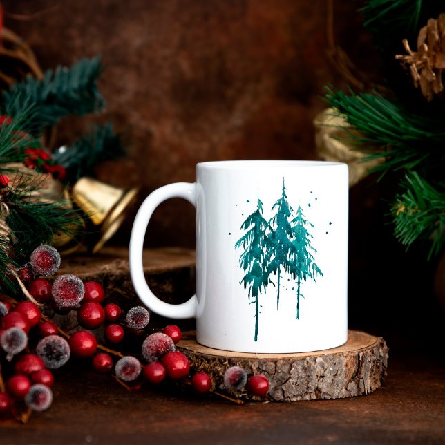 Simple Pine Trees Baby It's Cold Outside Christmas Mug (Creator Uploaded)