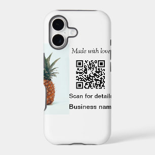 Simple pineapple fruit food q r code business deta