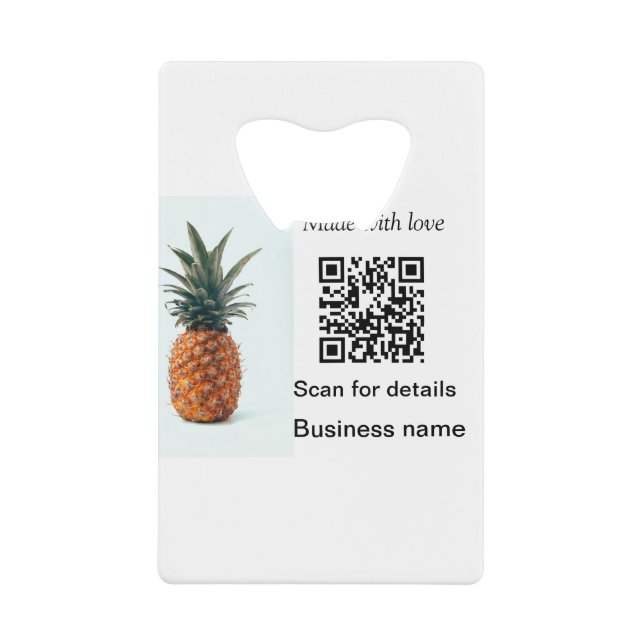 Simple pineapple fruit food q r code business deta (Front)