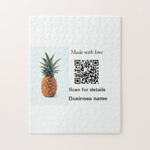 Simple pineapple fruit food q r code business deta jigsaw puzzle