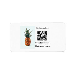 Simple pineapple fruit food q r code business deta label